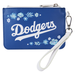 mlb los angeles dodgers floral card holder wristlet clutch