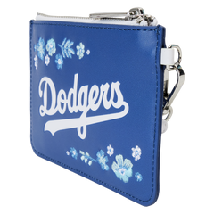 mlb los angeles dodgers floral card holder wristlet clutch