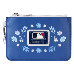 mlb los angeles dodgers floral card holder wristlet clutch