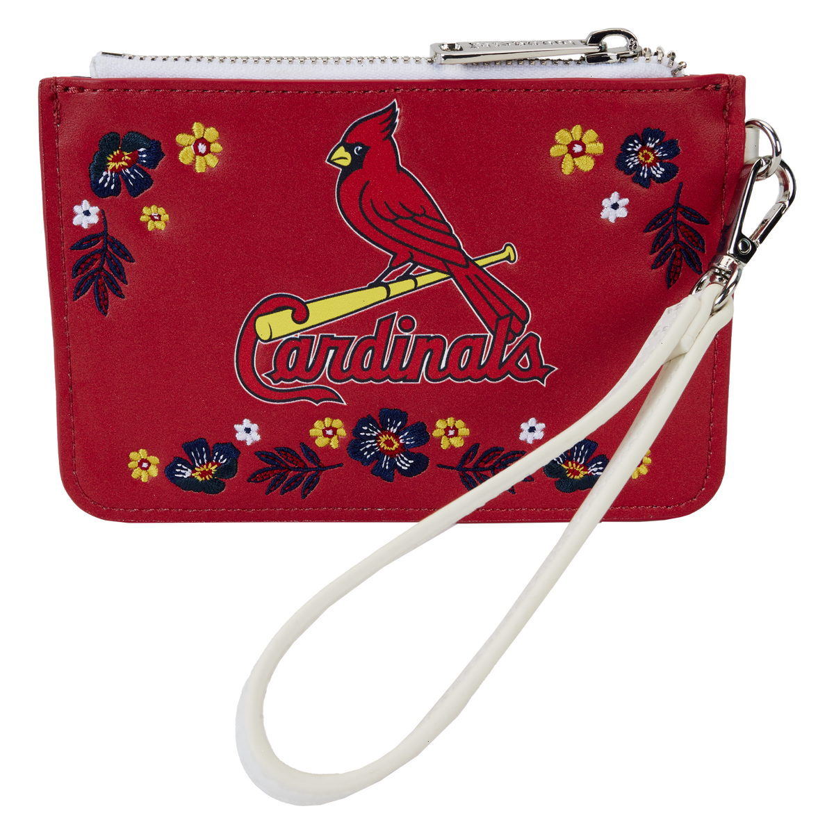mlb st. louis cardinals floral card holder wristlet clutch