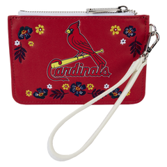 mlb st. louis cardinals floral card holder wristlet clutch