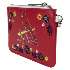 mlb st. louis cardinals floral card holder wristlet clutch