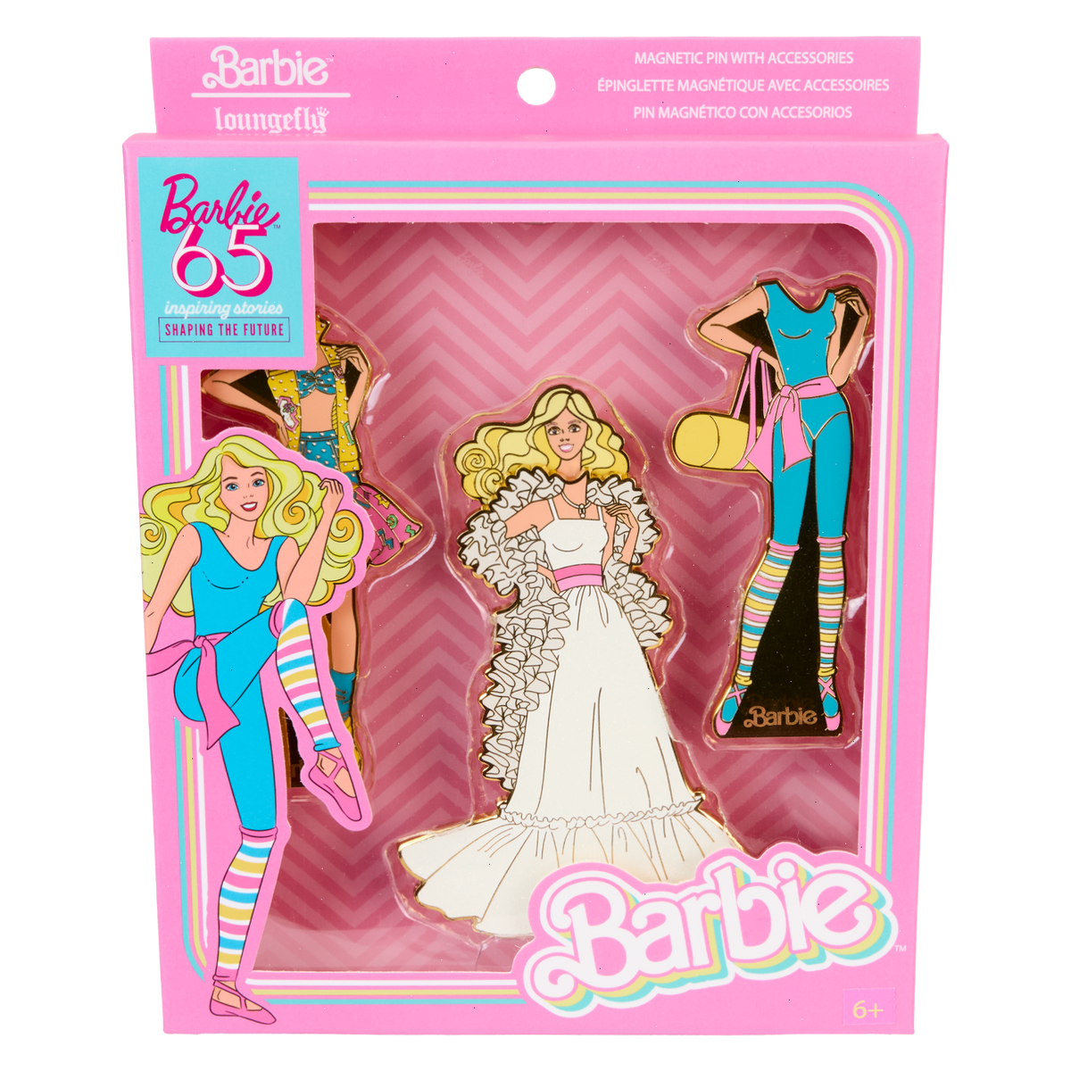 barbie™ 65th anniversary paper doll magnetic pin set