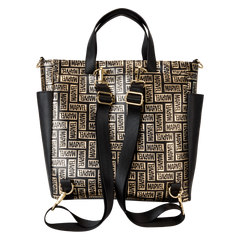 marvel 85th anniversary all-over print logo convertible backpack & tote crossbody bag