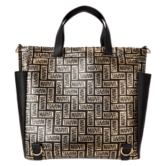 marvel 85th anniversary all-over print logo convertible backpack & tote crossbody bag