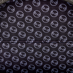 spider-man black & white suit cosplay quilted full-size backpack