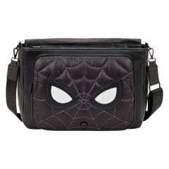 spider-man black & white suit quilted messenger crossbody bag