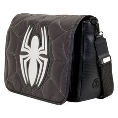 spider-man black & white suit quilted messenger crossbody bag