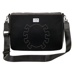 spider-man black & white suit quilted messenger crossbody bag