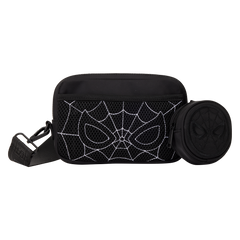 spider-man black & white suit sling crossbody bag with coin bag