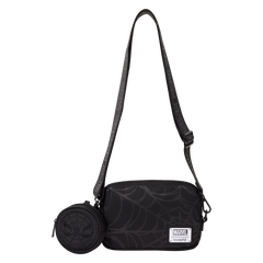 spider-man black & white suit sling crossbody bag with coin bag
