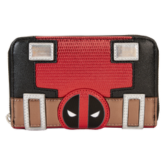 marvel metallic deadpool cosplay zip around wallet