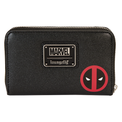 marvel metallic deadpool cosplay zip around wallet