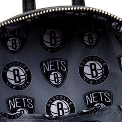 nba brooklyn nets basketball logo mini backpack