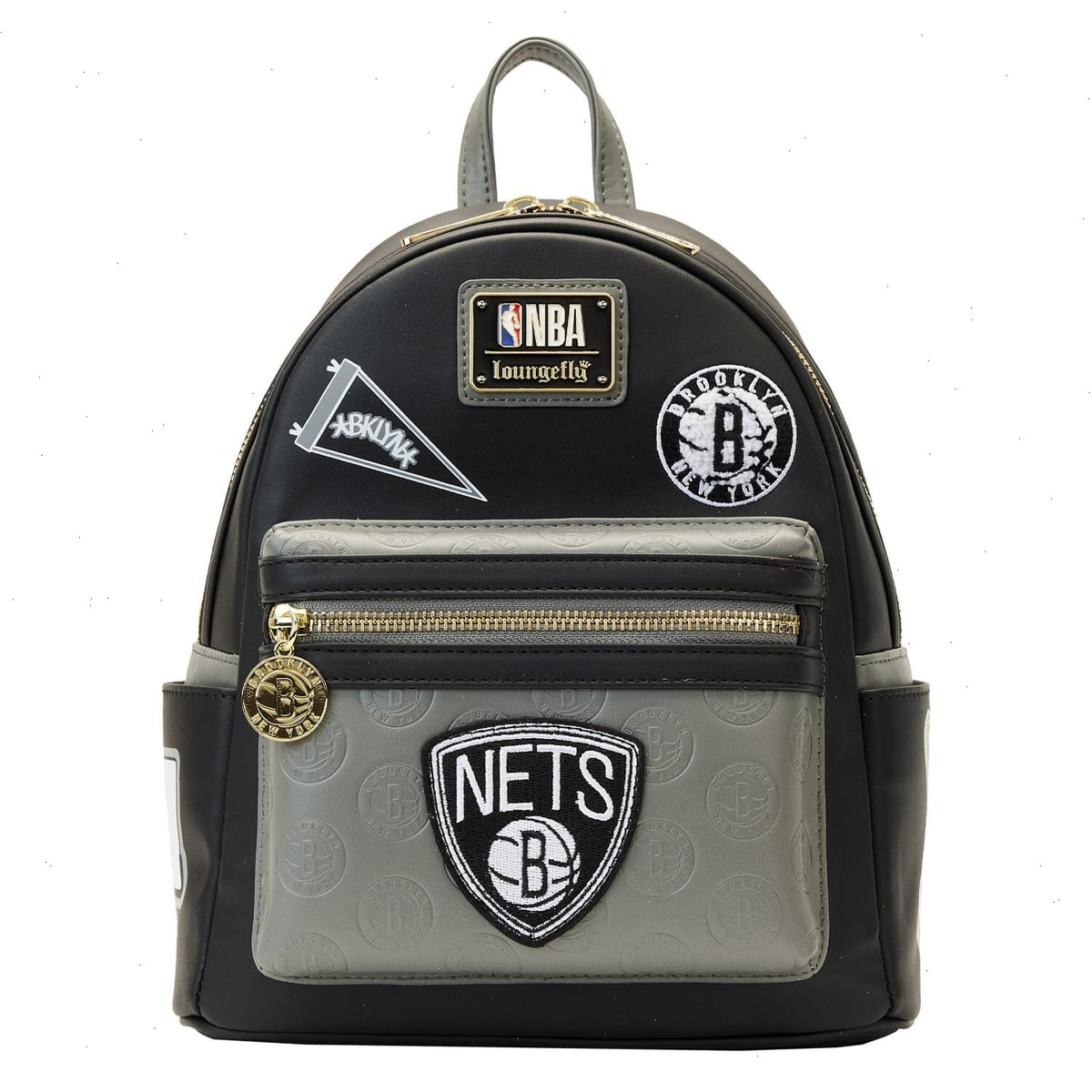 nba brooklyn nets patch icons mini backpack