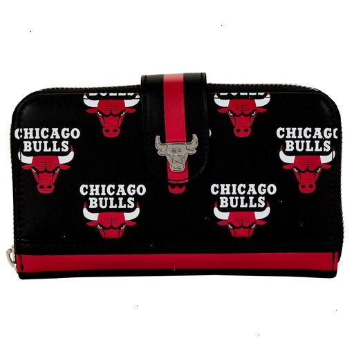 nba chicago bulls logo zip around wallet