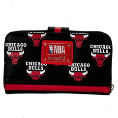 nba chicago bulls logo zip around wallet
