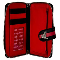 nba chicago bulls logo zip around wallet