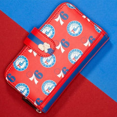 nba philadelphia 76ers logo zip around wallet