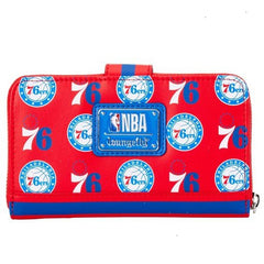 nba philadelphia 76ers logo zip around wallet