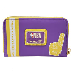 nba los angeles lakers patch icons zip around wallet
