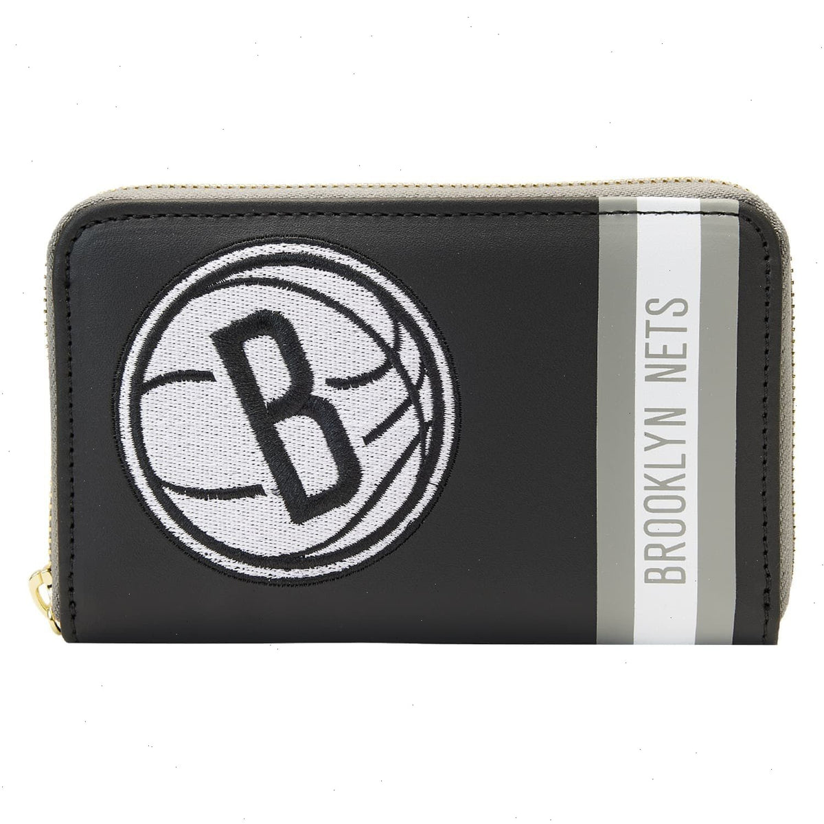 nba brooklyn nets patch icons zip around wallet