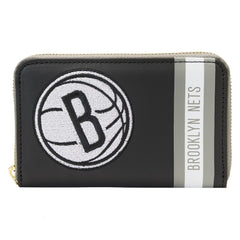 nba brooklyn nets patch icons zip around wallet