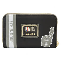 nba brooklyn nets patch icons zip around wallet