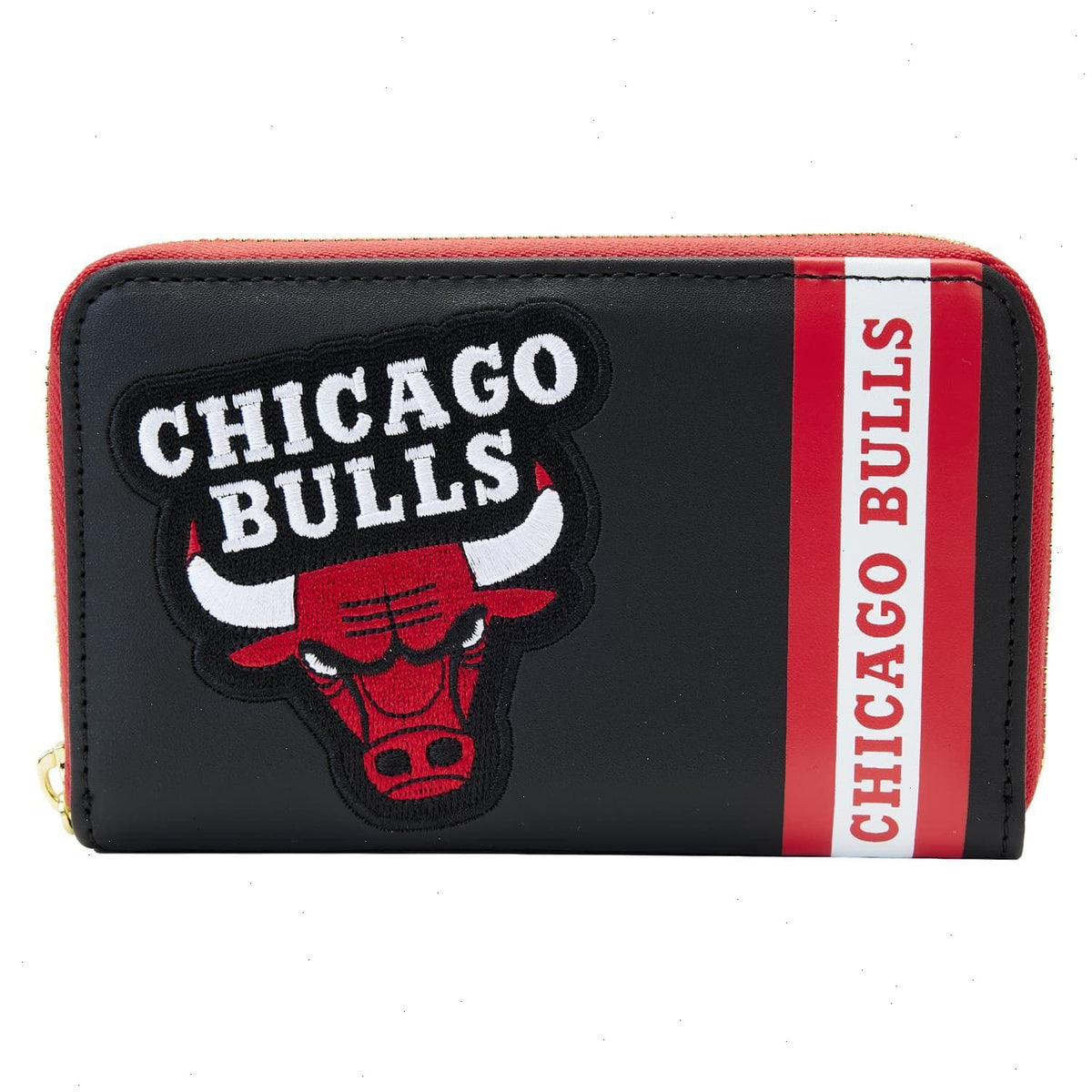 nba chicago bulls patch icons zip around wallet