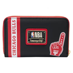 nba chicago bulls patch icons zip around wallet