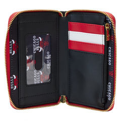 nba chicago bulls patch icons zip around wallet