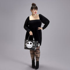 the nightmare before christmas jack skellington reversible sequins tote crossbody bag with coin bag