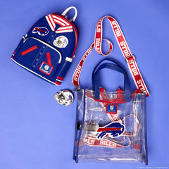 nfl buffalo bills clear convertible backpack & tote crossbody stadium bag
