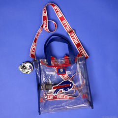 nfl buffalo bills clear convertible backpack & tote crossbody stadium bag