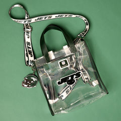 nfl new york jets clear convertible backpack & tote crossbody stadium bag