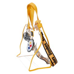 nfl pittsburgh steelers clear convertible backpack & tote crossbody stadium bag