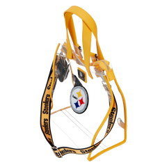 nfl pittsburgh steelers clear convertible backpack & tote crossbody stadium bag