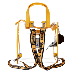 nfl pittsburgh steelers clear convertible backpack & tote crossbody stadium bag
