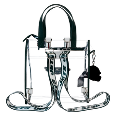 nfl new york jets clear convertible backpack & tote crossbody stadium bag