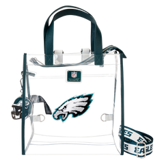 nfl philadelphia eagles clear convertible backpack & tote crossbody stadium bag