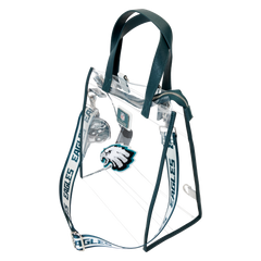 nfl philadelphia eagles clear convertible backpack & tote crossbody stadium bag