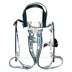 nfl philadelphia eagles clear convertible backpack & tote crossbody stadium bag