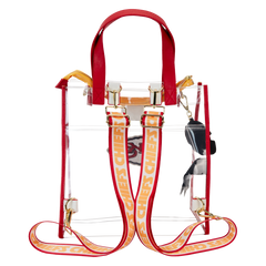 nfl kansas city chiefs clear convertible backpack & tote crossbody stadium bag