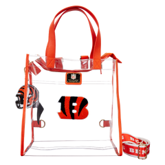 nfl cincinnati bengals clear convertible backpack & tote crossbody stadium bag