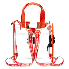 nfl cincinnati bengals clear convertible backpack & tote crossbody stadium bag