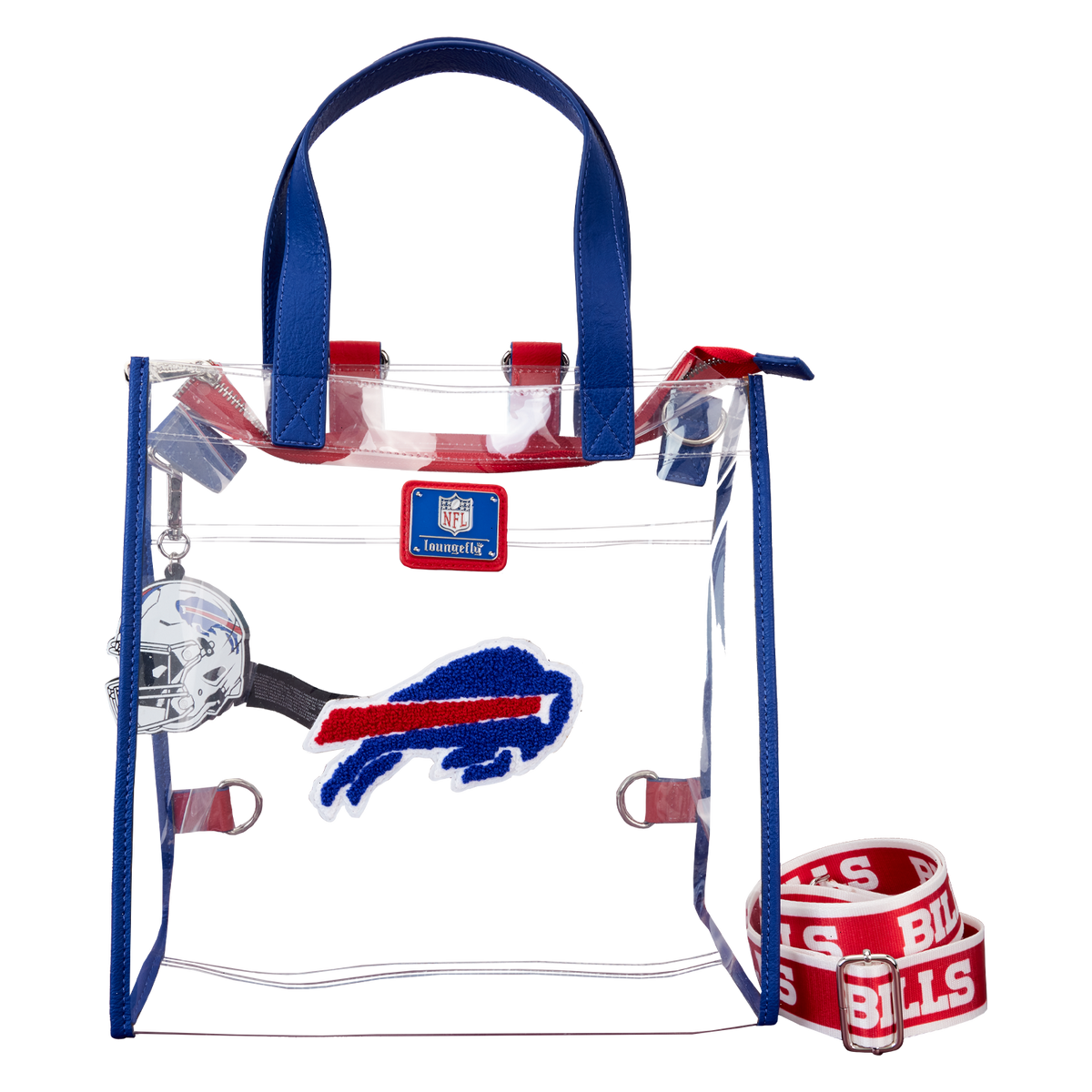 nfl buffalo bills clear convertible backpack & tote crossbody stadium bag