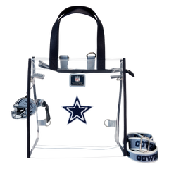 nfl dallas cowboys clear convertible backpack & tote crossbody stadium bag