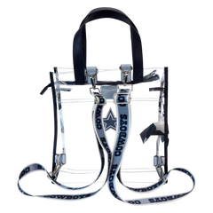 nfl dallas cowboys clear convertible backpack & tote crossbody stadium bag