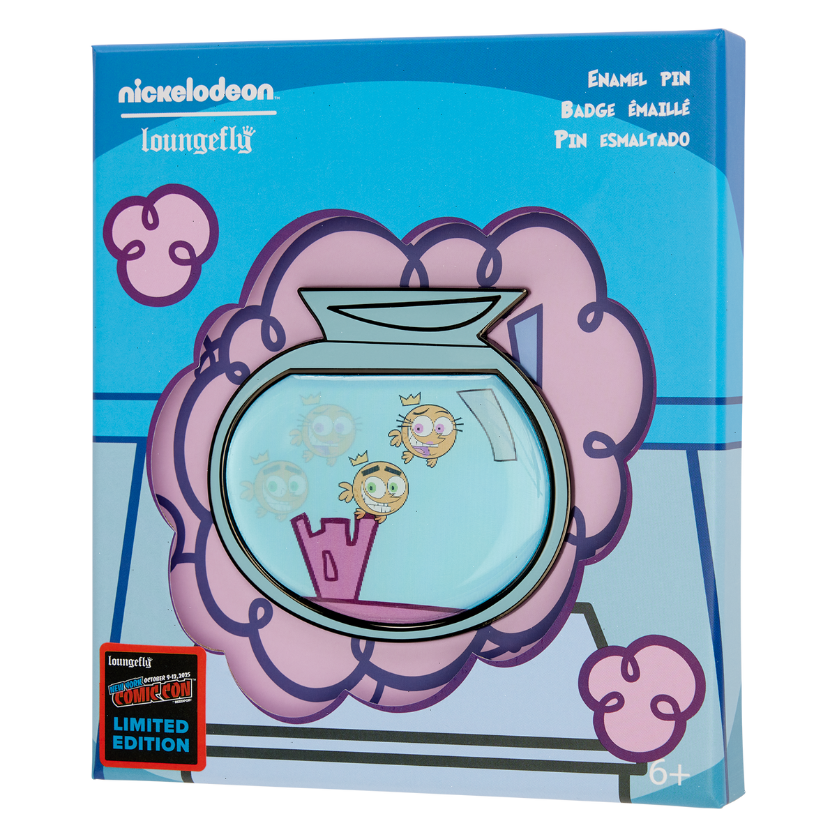 nycc limited edition the fairly oddparents lenticular 3" collector box pin