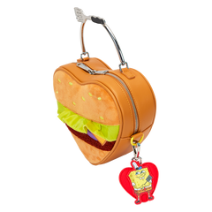 spongebob squarepants krabby patty plush heart figural crossbody bag
